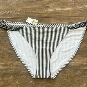 Aerie black and white striped bathing suit bottom